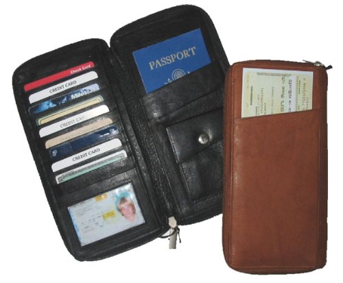 Leather Travel Wallet by Paul & Taylor (Black) 