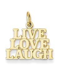 14k Yellow Gold Talking - Live Love Laugh Pendant. Metal Wt- 1.11g
