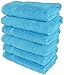 SALBAKOS 100% Turkish Cotton Hand Towel Set of 6 16x30 inch | Heirloom Quality | Hotel & Spa Collection | Ultra Soft, Super Absorbent, Long Lasting Hand Towels | Made in Turkey (Aqua, 6 Hand Towels)