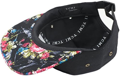 YCMI Hip Hop Flower Floral 5 Panel Snapback Cap Hat for Men Baseball Caps (black)