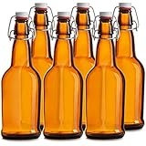 Chef's Star CASE OF 6 - 16 oz. EASY CAP Beer Bottles - AMBER