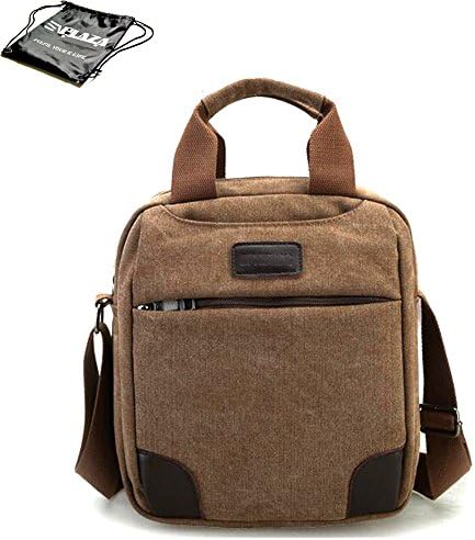 EPLAZA Large Capacity Men's Canvas Messenger Bags Briefcase Shoulder School Bags (coffee)