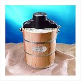 Die-cast hand crank and solid pine bucket give this ice cream maker old-fashioned charm. Features an electric motor and 6-qt. aluminum canister.