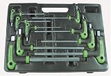 T-4 Handle Ball Point & Hex Key SAE Wrench Set - 9-Pc