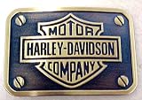 Brass Harley Davidson Bar & Shield Belt Buckle