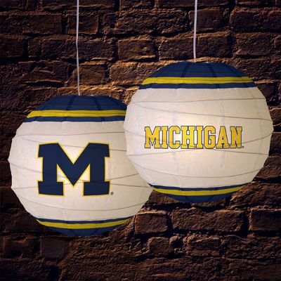 Michigan Wolverines 18 Inch Rice Paper Lamp NCAA College Athletics Fan Shop Sports Team Merchandise