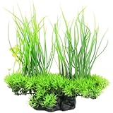 Jardin Plastic Emulational Decorative Long Leaf Plant for Aquarium, 20cm, Green