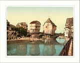 Bridge houses Kreuznach (Bad Kreuznach) Nahethal Rhenish Prussia Germany, c. 1890s, (L) Library Image