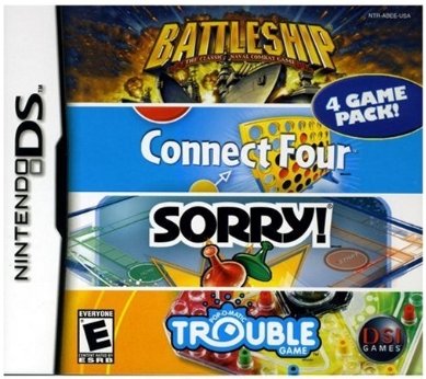 Childrens Toyshop  Video Games : 4 Game Fun Pack - Battleships/Connect Four/Sorry/Trouble DS