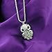Glamorousky Owl Pendant with Black Austrian Element Crystal with Necklace