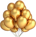 Amscan Pearlized Latex Balloons, 12", Gold