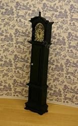 Dollhouse Miniature Grandfathers Clock in Black
