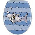 Wenko 17618100 WC-Sitz Sharky - rostfreie Edelstahlbefestigung, Duroplast
