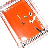 Picture Fox Glass Ashtray - Dimensions 3 Inch x 4 Inch - Simulated Black Velvet Botton