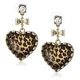 Betsey Johnson Lovely Leopard Heart Drop with
