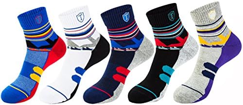 WEILAI Men's Casual Daily Cotton Ankle Dress Socks 5 Pack