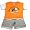 Mishmish - Boys Short Sleeve Short Set, Orange, White, Grey (Size 7)