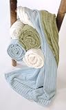 Bamboo Undyed Natural Ribbed Bath, Hand Towel & Washcloth Set