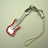 赤石 エレキギター 携帯ストラップ ELECTRIC GUITAR RED STONES CELL PHONE CHARM 405