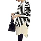 (マーシェル) Marshel マタニティ トップス ボーダー 重ね着風 レイヤード 長袖 マタニティー服 お腹周りカバー かわいい おしゃれ ブラック XL