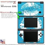 Nintendo DSi Skin Big Kiss White on Blue WraptorSkinz Skins (DSi NOT INCLUD ....
