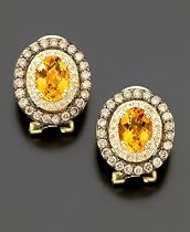 Le Vian 14k Gold Citrine (2-1/10 ct. t.w.) & Chocolate Diamond (1 ct. t.w.) Earrings