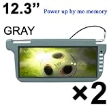 Brand DW-S123GP NEW 2X 12.3 IN CAR Left & Right SUN VISOR TFT LCD VIDEO MONITORS-Gray(Pair)