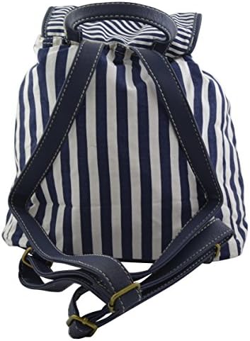 Fashion Girls Women's Parallel Line Print Canvas Backpack School Travel