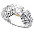 14K Two-Tone Gold Diamond Engagement Ring - 0.93 Ct.