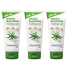 wuta kamille 82103 Herbacin Hautpflegecreme + Aloe Vera & Vitamin E Tube 100 ml, Dreierpack