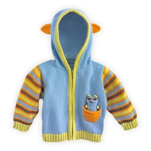 Fair Indigo Joobles Racky the Raccoon Baby Organic Cardigan (0-6 Months)