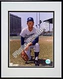 Tommy John Posed Kneeling Double Matted 8 x 10 Photograph in Black Anodized Aluminum Frame