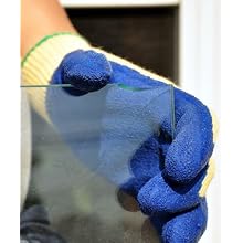G & F 1607L Cut Resistant 100-Percent Kevlar Gloves, Heavy Weight Textured Blue Latex Coated, Large, 1-Pair