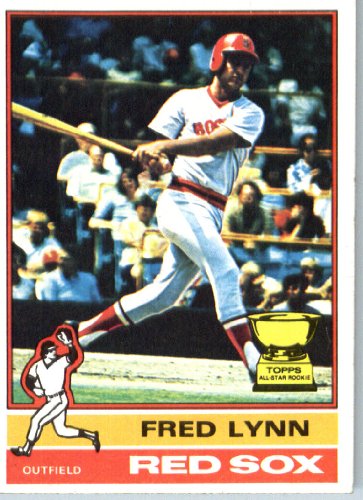 1976 Topps #50 Fred Lynn Boston Red Sox Baseball Card In a Protective Screwdown Display Case