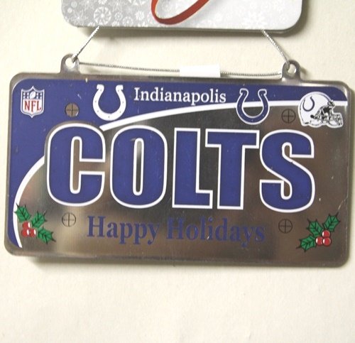 Indianapolis Colts NFL License Plate Christmas Ornament