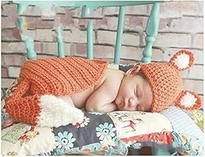 Jastore® Photography Prop Baby Fox Tail Costume Crochet Knitted Hat Diaper