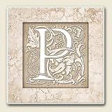 AbsorbaStone Coaster set~ "P" Monogram initial ~ 4 Tile Drink Coasters ~ code 585