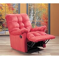 Red Microfiber Fabric Rocker Recliner Arm Chair