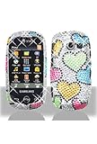 Samsung A927 Flight II Full Diamond Graphic Case - Rainbow Hearts