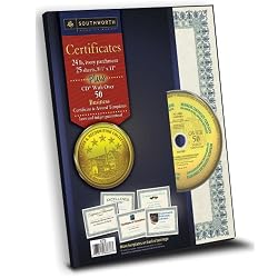Southworth Parchment Paper Certificates with CD, 8.5 x 11 Inches, Green Border, 25 per Pack (CT3)