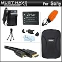 Must Have Accessory Kit For Sony Cyber-Shot DSC-TX10 Waterproof Digital Camera Includes Extended Replacement (1100 maH) NP-BN1 Battery + Ac/Dc Travel Charger + Mini HDMI Cable + USB 2.0 Card Reader + Deluxe Case + Mini Tabletop Tripod + FLOAT STRAP + More