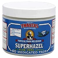 Thayers Superhazel Medicated Pads, with Aloe Vera Formula, 60 Medicated Pads