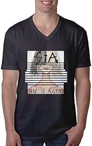 NICKY Men's Sia-this Is Acting Short Sleeve V-Neck Tshirts Color BlackSize L