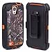 Huaxia Datacom Camo Tree Defender Military Grade Hybrid Case w/ Holster and Belt Clip For Samsung Galaxy S4 SIV I9500 - Camo Tree on Orange