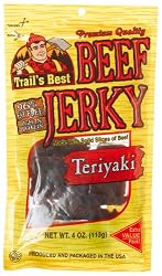 Trail's Best Beef Jerky, Teriyaki, 3.65-Ounce Packages (Pack of 6)