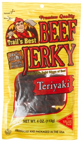Trail's Best Teriyaki Beef Jerky, 4-Ounce Packages (Pack of 6) by Dried Beef