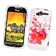 HTC myTouch 4G / myTouch HD (T-Mobile) Snap On Protector Hard Case "Red Hearts" Design