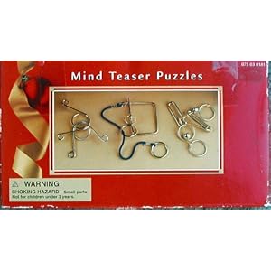 Three Metal Mind Teaser Puzzles by 