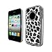 GNWE Luxury Unique Best Leopard Print Czech Rhinestone Case Cover for Apple Iphone 4 4g Crystal - Black