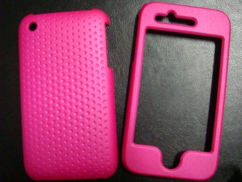 For Apple Iphone 3G 3GS Pink Snap-on Hard Cover Case + Screen protractor